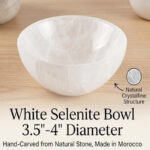 Selenite Bowl, 3.5-4", Hand Carved in Morocco